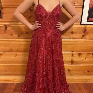 Elegant Red glittery Gown